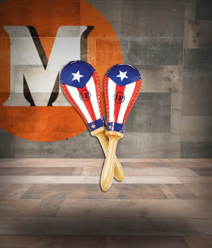 Latin Percussion LP Salsa Rawhide Maracas - Puerto Rican Flag (LP393-PR) image 1