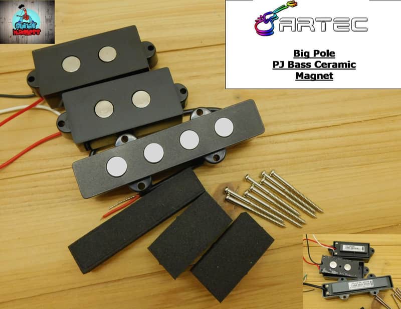 Artec Ceramic "Big Pole" Pickup for 4-string PJ Bass® Black image 1