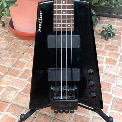 Starfire Headless 4 string black bass guitar image 2