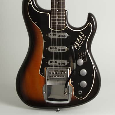 Burns Jazz Split Sound Solid Body Electric Guitar (1964), ser. #9652, black alligator hard shell case. image 3
