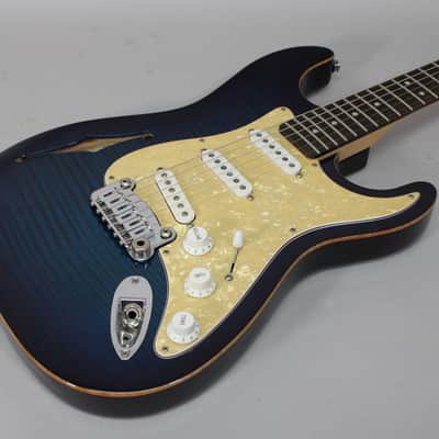 2010 G&L USA Legacy Semi-Hollow Flametop In Blueburst w/OHSC image 10