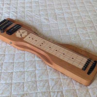 Mini Travel Headless Lap Steel Guitar – Cherry & Maple, P90 Pickup, Gig Bag image 3