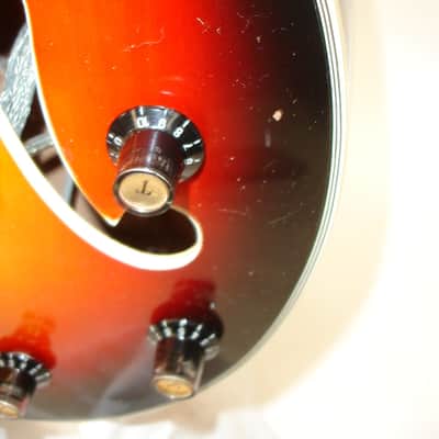 1970's Univox Coily U1825 Semi-Hollow Electric Guitar, Sunburst w/ Case image 5