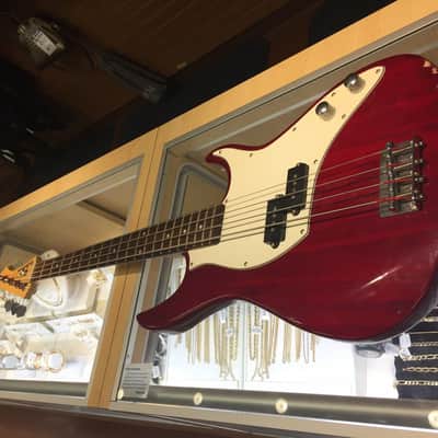 Fullerton Electric 4 Stings Bass Guitar, Red & White image 1