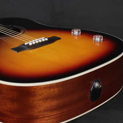 WINZZ AFM16E-SD Slope Shoulder Dreadnought Solid Spruce Acoustic Guitar with Retro EQ image 4