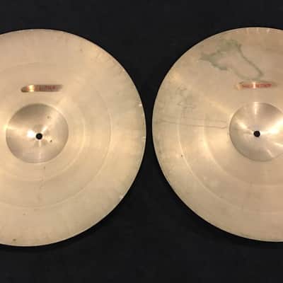 14" Vintage Italian Zanchi Revere Paper Thin Hi Hat Cymbals UFIP K 608g/636g #494 image 9