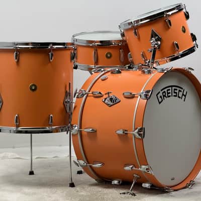 Gretsch 22/13/16/5.5x14" Broadkaster Vintage-Build Drum Set - Exclusive Satin Cameo Coral imagen 3