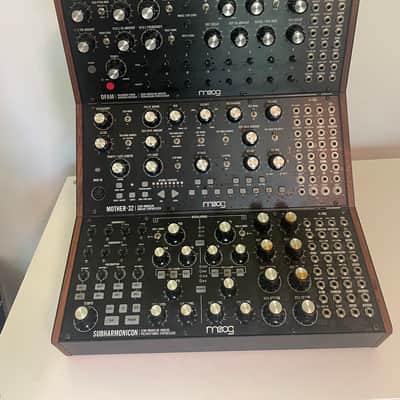 Moog Mother-32 Semi-Modular, 4 tier 2020 - Black, wood accents on rack image 2