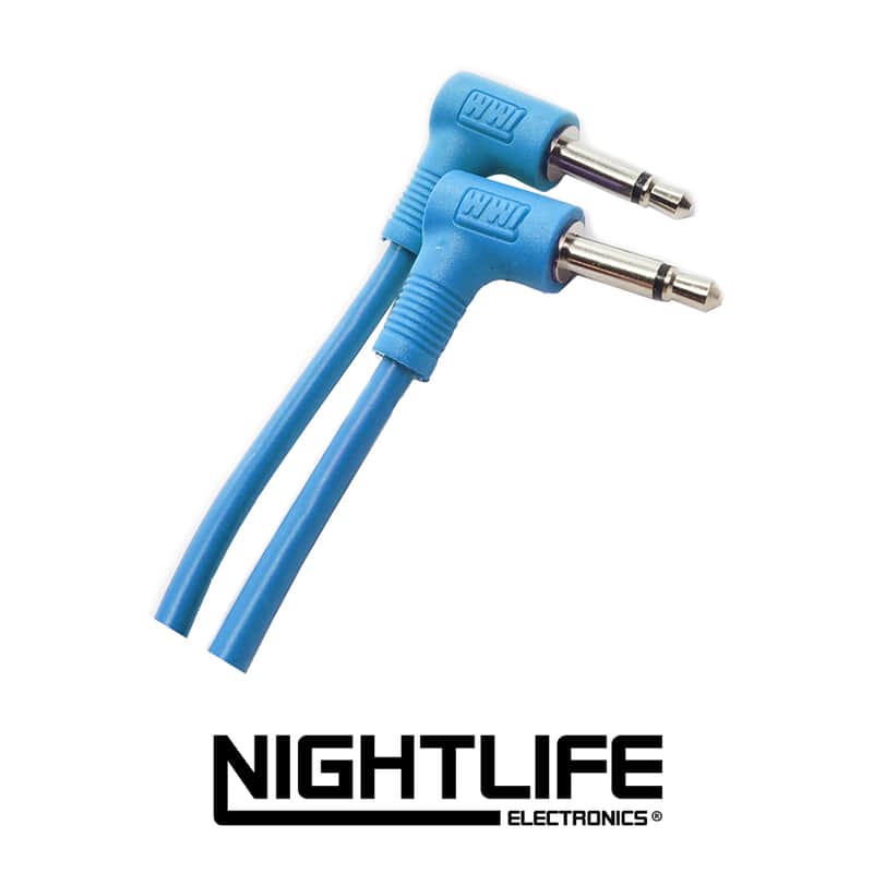 WWI Right Angle 3.5mm Patch Cable 5/pk - 15cm - Blue image 1
