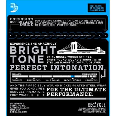 D'Addario EXL110 Light Nickel Wound Electric Guitar Strings 10-46 image 2