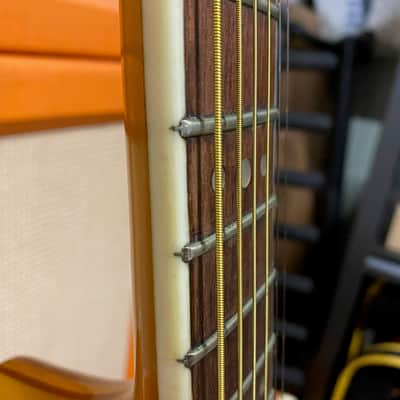 Vintage 1959 Hofner President Natural Blonde Acoustic Guitar Figured Maple Back image 9