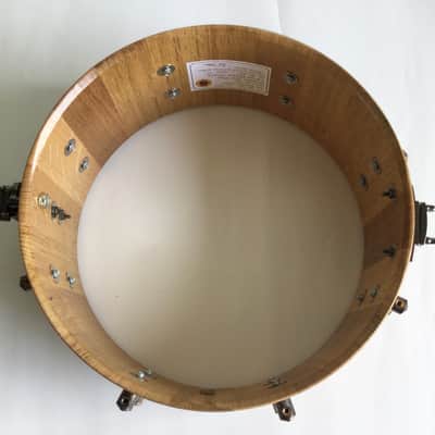 Scott’s Custom Drums 6 1/2”x14” oak stave snare drum 2024 - Natural lacquer image 9