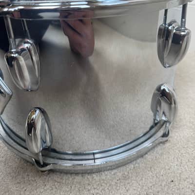 Slingerland Vintage 12” x 8” Chrome Tom Drum - Brass Hoops 60s - Chrome image 7