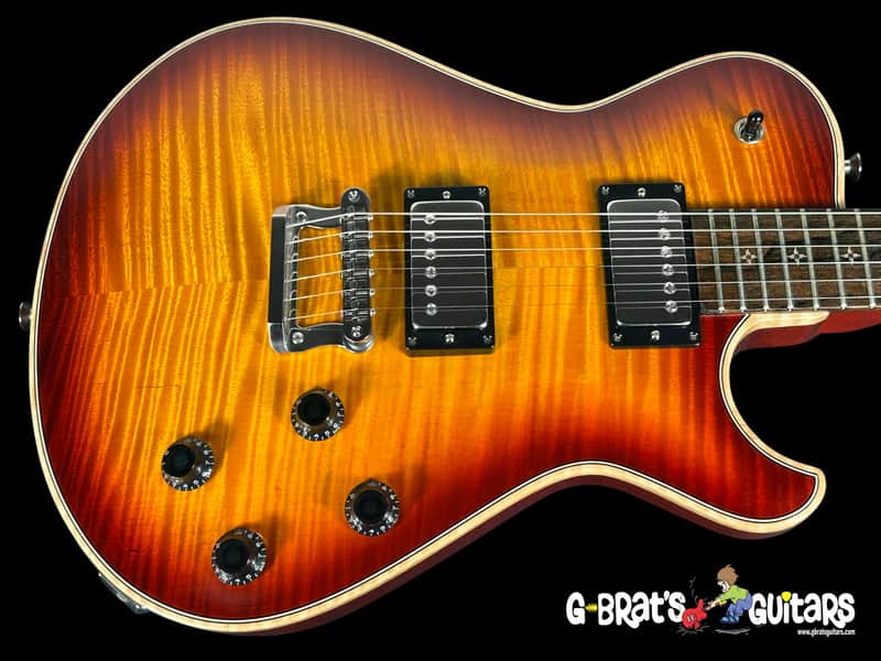 2025 Knaggs Kenai Tier 1 Flame Top w Zircote Fretboard ~ Dark Cherry Burst w Natural Binding image 1