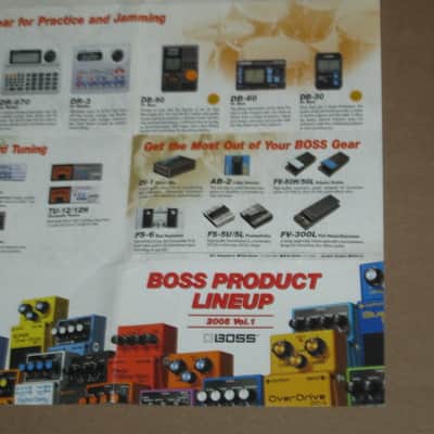 very lightly handled / very clean Boss Product Lineup 2005 Vol.1 (fold open product catalog - fully open it is 14 inches L x 10 inches W), printed in Taiwan 2005 image 20