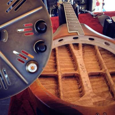 National Reso-Phonic RM1 Mandolin 2025 Walnut Back Figured Maple Top Antique Brass Parts - IN STOCK NOW! image 11