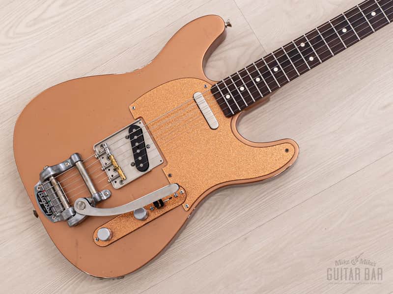 Snakehead T-Style Double Cutaway, MJT Body & Fender-Licensed Musicraft Neck, Copper Lacquer w/ Bigsby, Porter Pickups, Case image 1