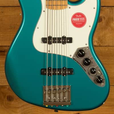 Squier Classic Vibe Active 70s Jazz Bass V - Maple - Ocean Turquoise - 5-String image 3