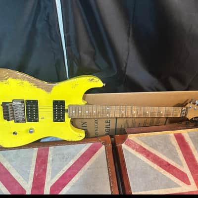 Friedman Cali Heavy Aged Graffiti Yellow Electric Guitar image 1