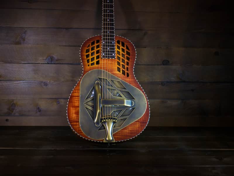 National Reso-Phonic M1 Tricone 2024 Figured Maple w/ Rope Binding - IN STOCK NOW! image 1