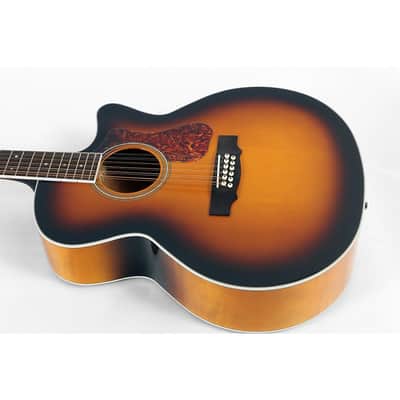 Guild F-2512CE Deluxe 12-String Cutaway Jumbo Acoustic-Electric Guitar Regular Antique Burst image 3