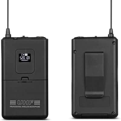 Wireless Microphone System UHF 4 Channel 2 Handheld Mic 2 Headset 2 Lavalier Bodypack 2 Lapel Mic Pro Karaoke System Speaking Conference Wedding Party image 3