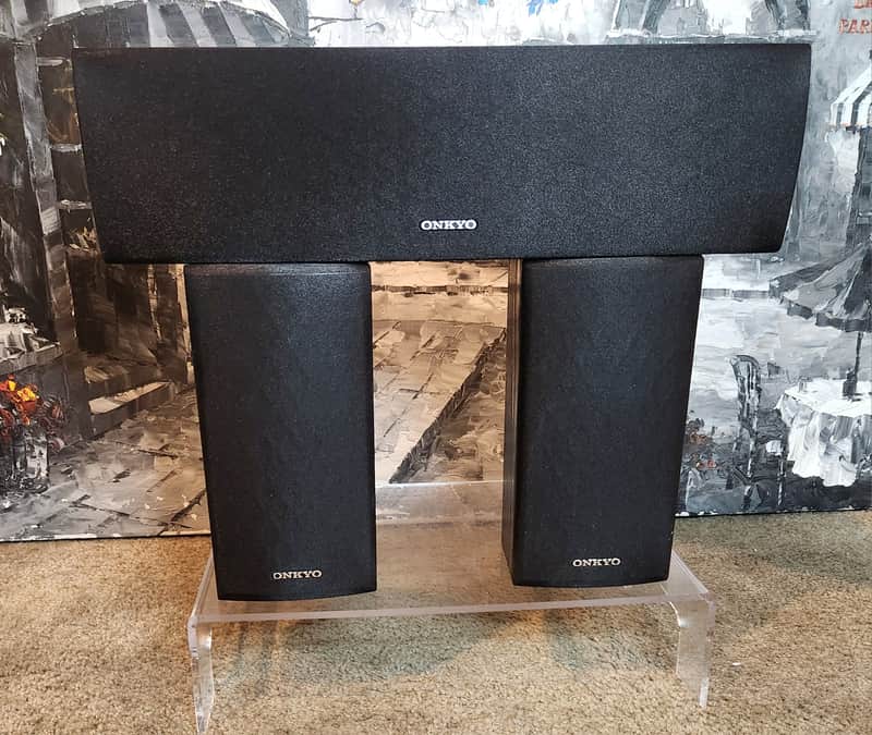 Onkyo Onkyo SKR-590 and SKC-591N rear satilites & Center Channel 90s  - Black image 1