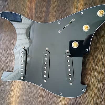 Loaded Strat Pickguard - Mojotone/Emerson 59 Clone Pickup Set & Blender Harness 2020s - Black image 1