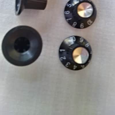 6-Fender Amplifier Knobs  2022 Black /Chrome Fits Fender Amp. image 1