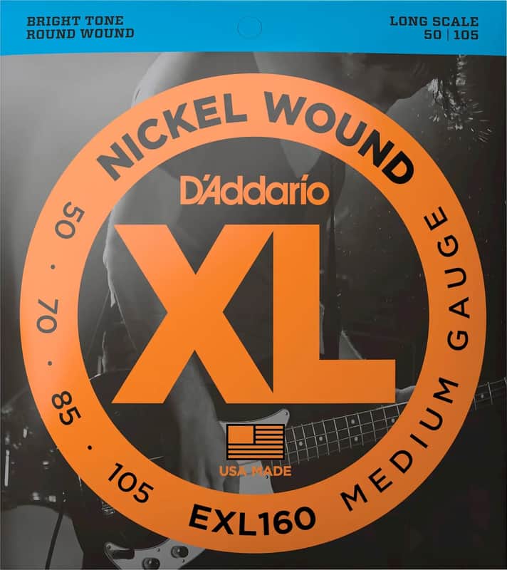 D'Addario EXL160 XL Medium Nickel 4-String Bass Strings, 50-105 Long Scale image 1