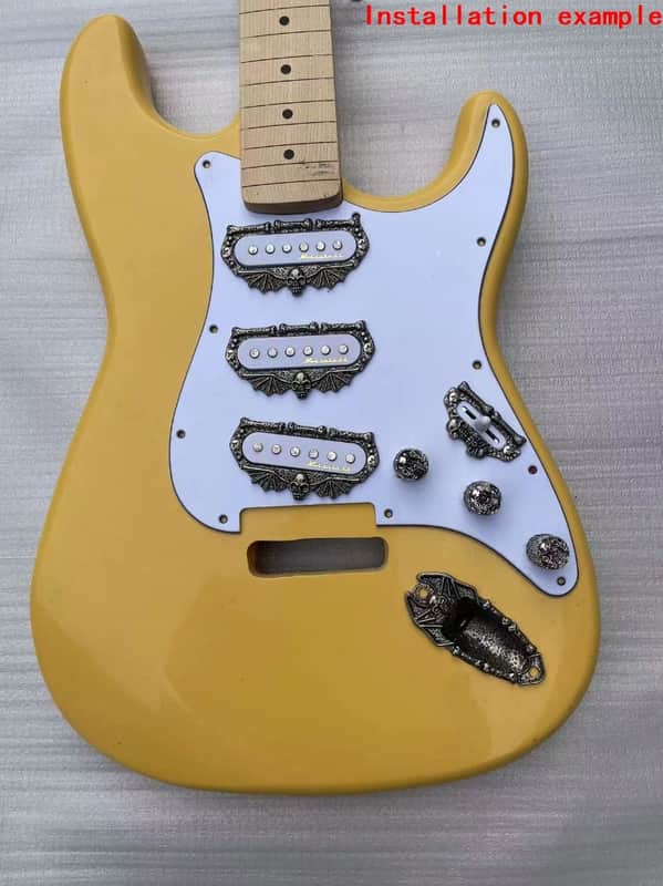 Single Coil Guitar Pickups Cover+Gear switch frame + jack plate+Guitar Knobs Set image 1