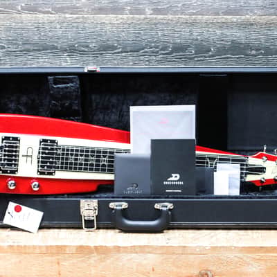 Duesenberg Alliance Series Paul Franklin Red & Vintage White Lapsteel w/Case image 11