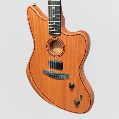 Fender American Acoustasonic Jazzmaster All-Mahogany Acoustic-Electric Guitar - Natural image 3