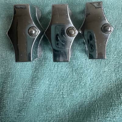 Fibes Lot of 3 Floor Tom Drum Leg Mount Bracket - 7/16” 70s - Chrome image 2