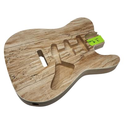 Carparelli  Custom Hybrid Spalted Veneer T/S-Style Guitar Body – 2pc Ash • Cream Binding • SSS Routing • 56mm Tremolo • Unfinished image 3
