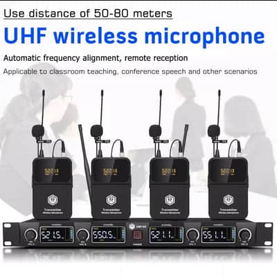 Tiwastage wireless lavalier microphone system Uhf with 4 bodypacks image 2