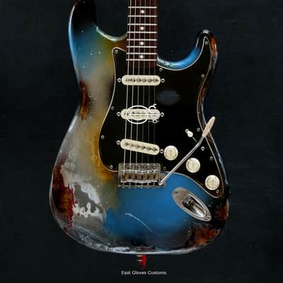 Fender Stratocaster Pelham Blue / Silver Gray Heavy Aged Relic by East Gloves Customs image 1