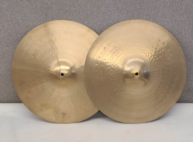 Vintage 15" Pasha UFIP Italy Hi-Hat Cymbals 770g-801g image 1