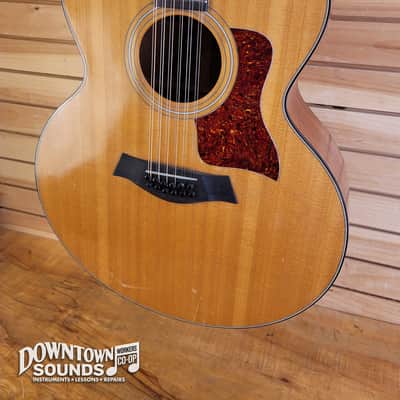 1992 Taylor 555 12-String Jumbo Acoustic/Electric Guitar with Taylor Hard Case - Natural, 5lbs 8oz, NEW BRIDGE image 3