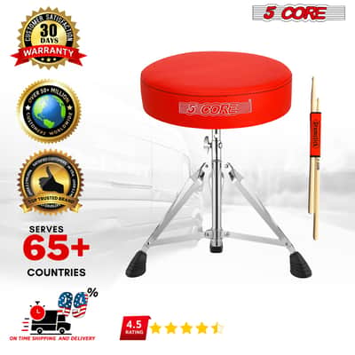 5 Core Drum Throne 3" Padded Drum Seat Height Adjustable Drumming Chair for Practice and Performance image 8