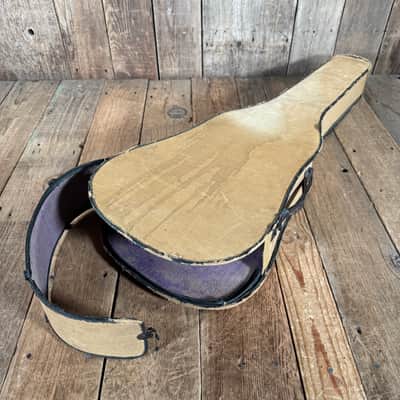 Unbranded Trap door parlor guitar case 1900s 1910s 1920s - Tan image 9