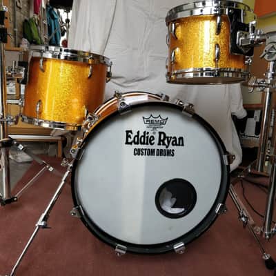Vintage Eddie Ryan Custom fusion / bop shellpack – 10, 12, 13, 16, 20 in gold sparkle image 4