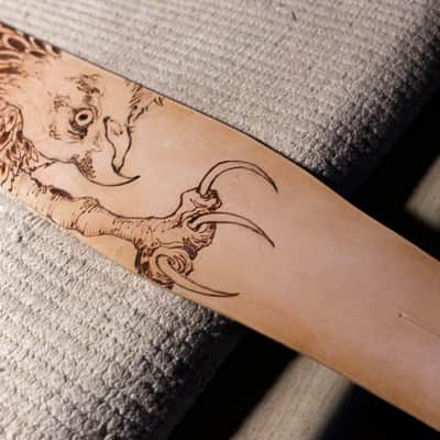 burnyblack custom guitar strap leather - osprey yellow image 8