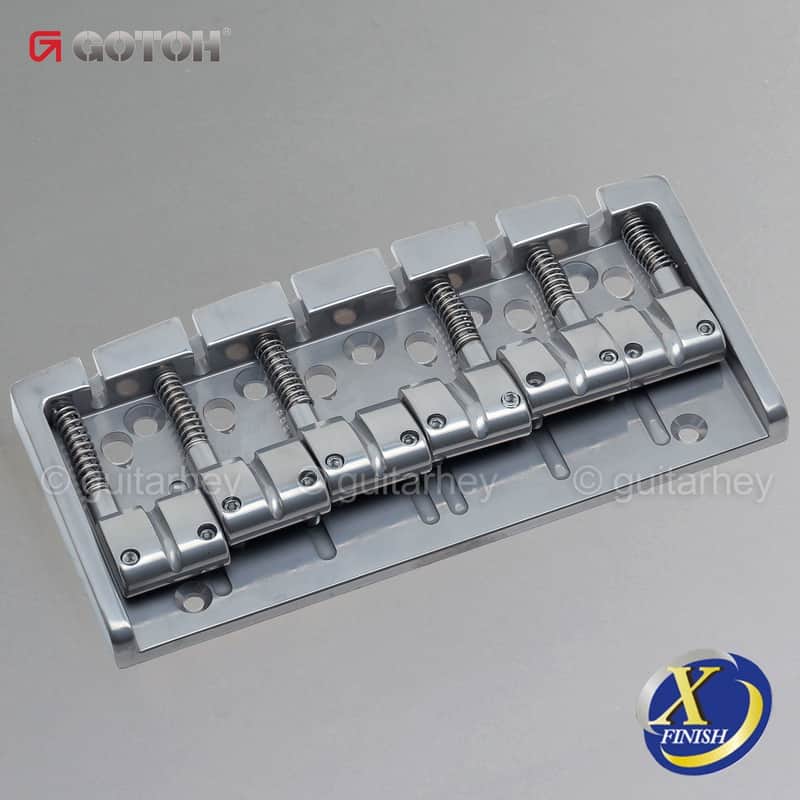 NEW Gotoh 404BO-6 6-String Bass Bridge MULTI TONAL Brass Saddles X-FINISH CHROME image 1
