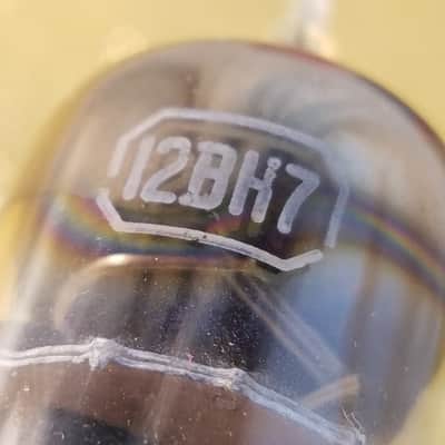 RCA 12BH7A tNOS AT1000 TESTED Balanced! PI Vacuum Tube early half wing black plate 12BH7 dual triode 1953-1954 image 6