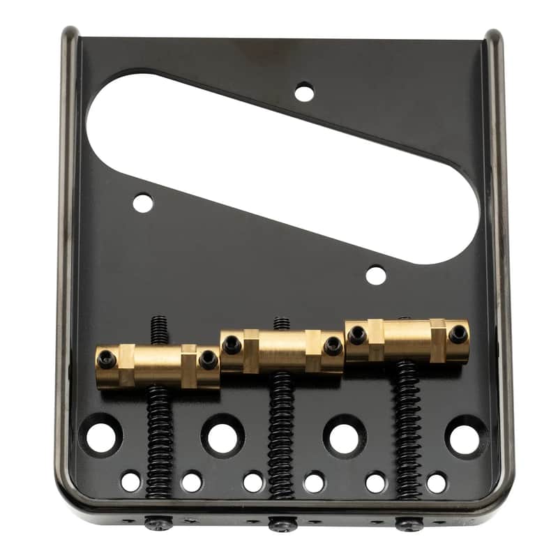 Brio Ultra-Light Aluminum Telecaster Bridge with Compensated Brass Saddles – Vintage 3-Saddle Ashtray Style image 1