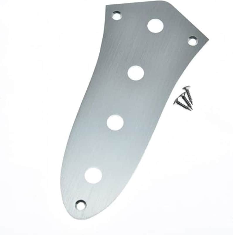 Jazz Bass Brushed Aluminum Control Plate - Silver image 1