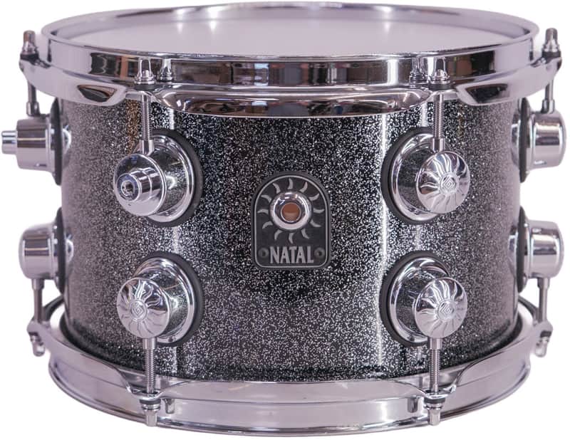Natal Birch Fusion X 10" x 6.5" Rack Tom Drum Black Metallic image 1