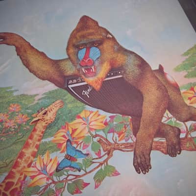 Fender Super Twin & Telecaster Authentic Vintage Poster "The Leather-Lunged Multi-Voiced Super Twin" Artist Endicott Circa-1976-Multi Color image 9