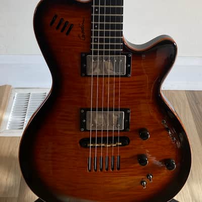 Godin LGX-SA with AA Flame Maple Top 2010s - Cognac Burst image 2